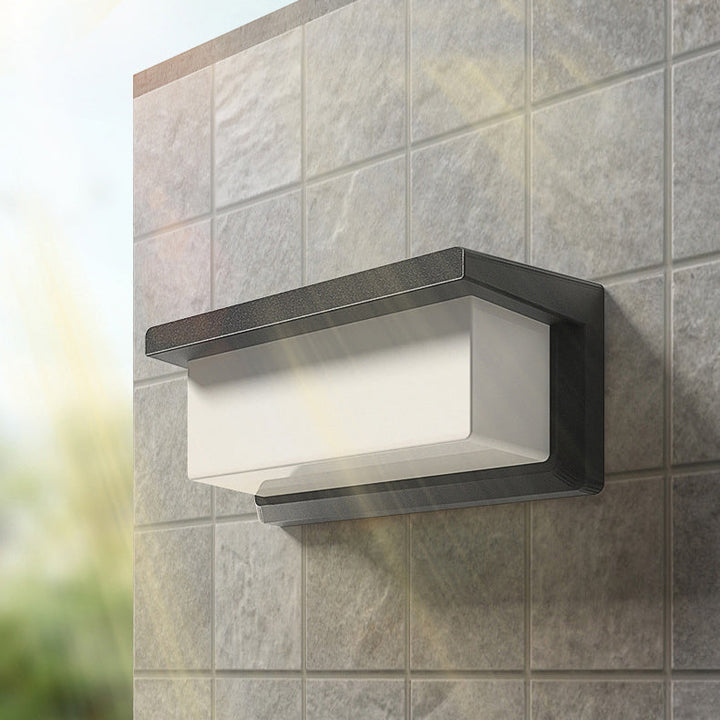Contemporary Simplicity Rectangular Waterproof Solar Human Body Induction LED Outdoor Wall Sconce Lamp For Garden | Kalsten