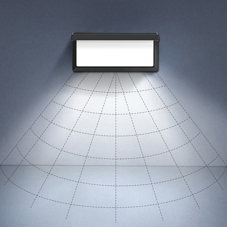 Contemporary Simplicity Rectangular Waterproof Solar Human Body Induction LED Outdoor Wall Sconce Lamp For Garden | Kalsten
