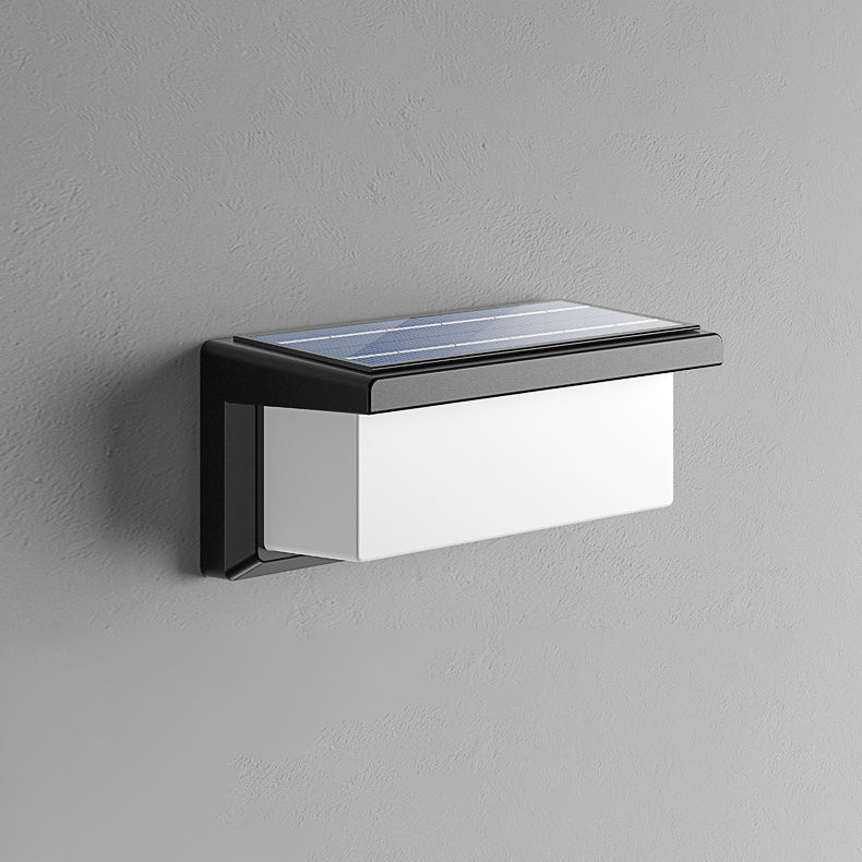 Contemporary Simplicity Rectangular Waterproof Solar Human Body Induction LED Outdoor Wall Sconce Lamp For Garden | Kalsten