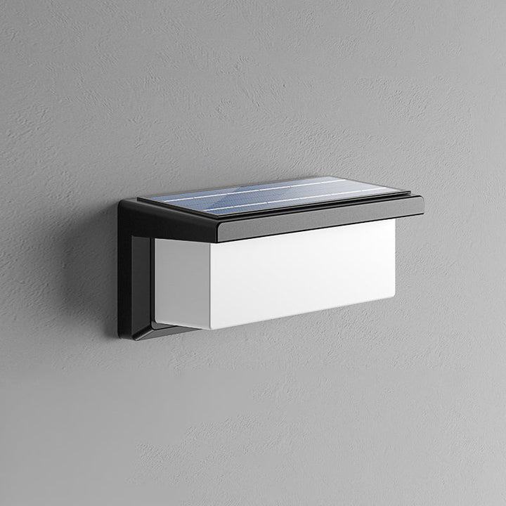 Contemporary Simplicity Rectangular Waterproof Solar Human Body Induction LED Outdoor Wall Sconce Lamp For Garden | Kalsten