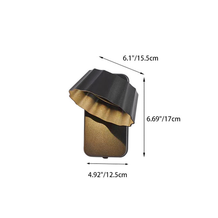 Contemporary Industrial Aluminum Pleated Round Shade LED Outdoor Waterproof Wall Sconce Lamp For Garden | Kalsten
