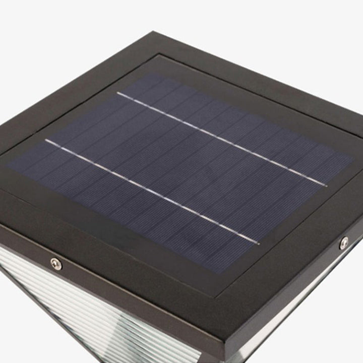 Modern Minimalist Solar Waterproof Square Prismatic Stainless Steel Glass LED Outdoor Light For Patio | Kalsten