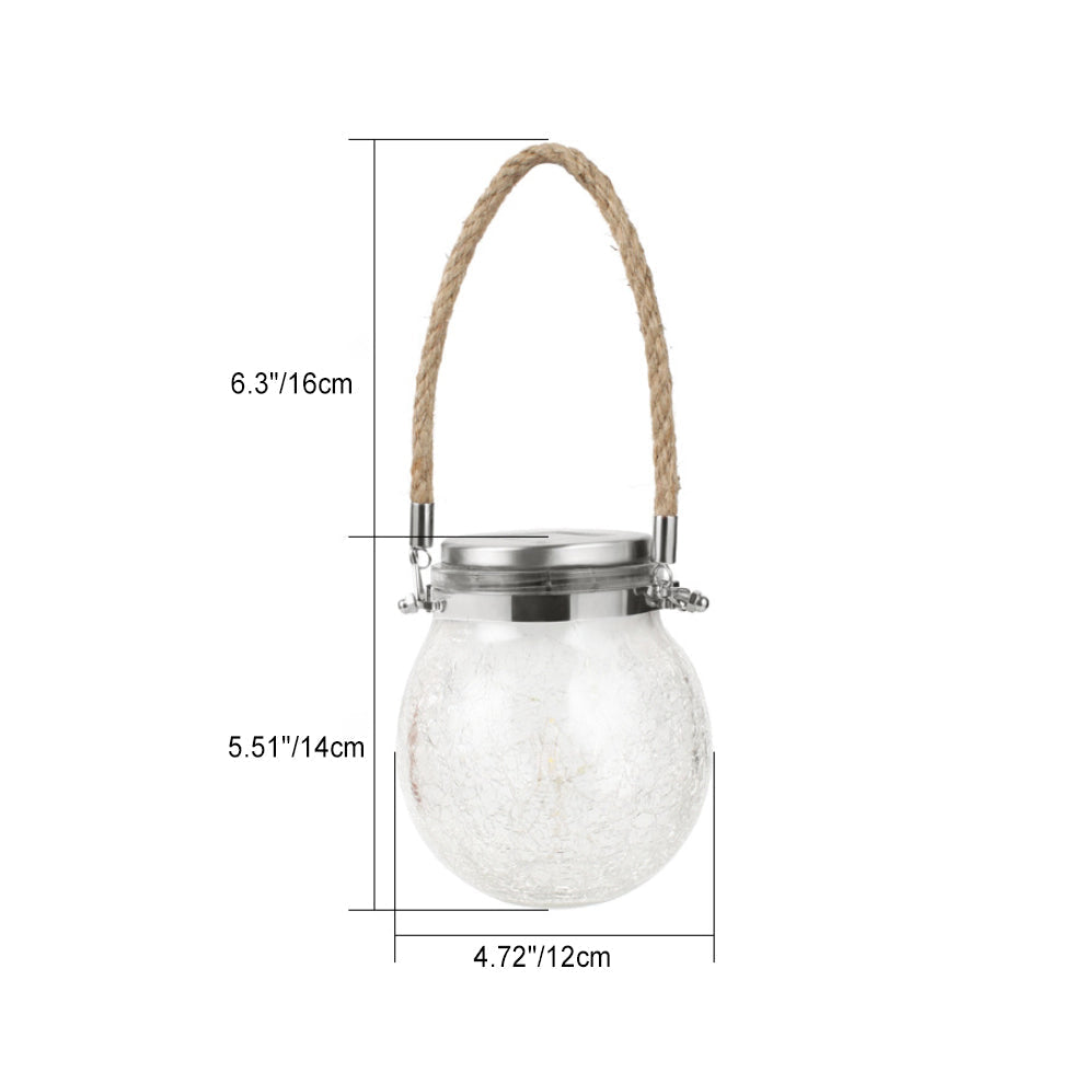 Modern Minimalist Solar Waterproof Round Bottle Round Cracked Glass ABS Stainless Steel LED Outdoor Light For Garden | Kalsten