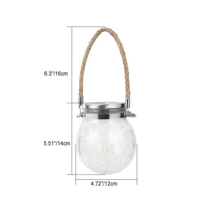 Modern Minimalist Solar Waterproof Round Bottle Round Cracked Glass ABS Stainless Steel LED Outdoor Light For Garden | Kalsten