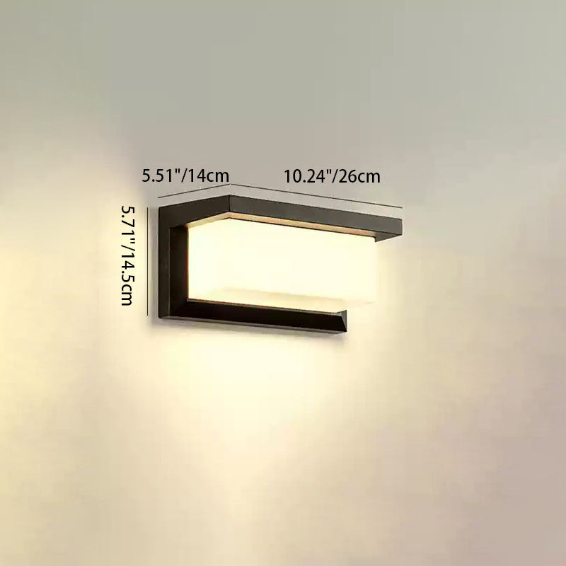 Modern Minimalist Waterproof Rectangle Oval PC Aluminum LED Wall Sconce Lamp For Outdoor | Kalsten