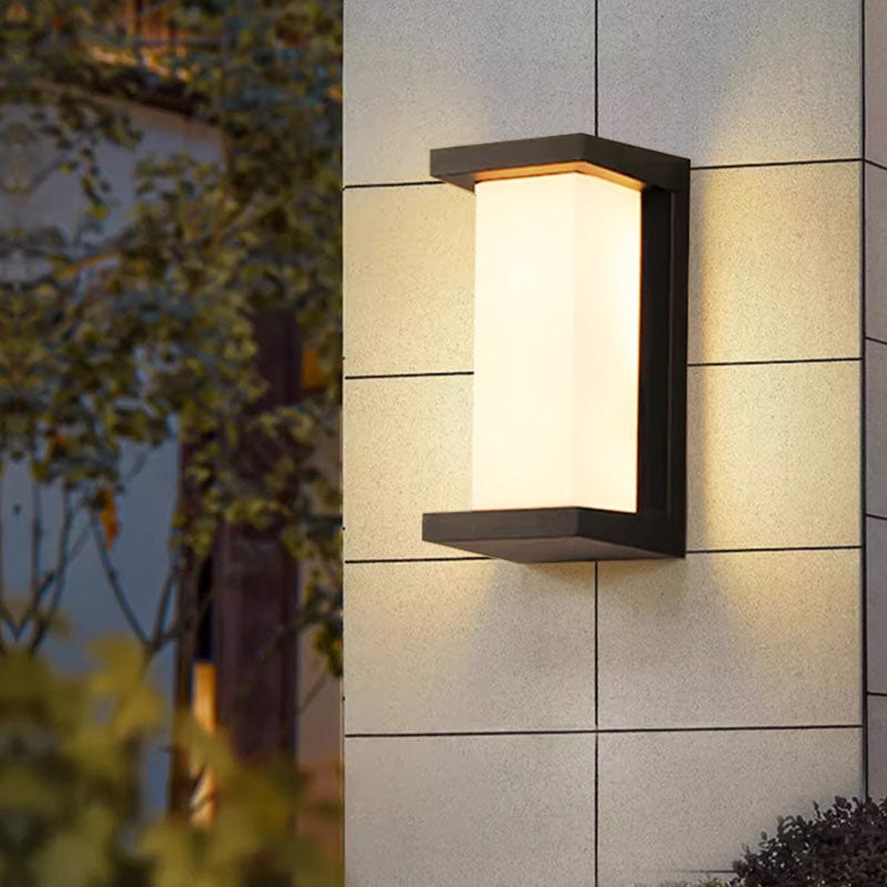 Modern Minimalist Waterproof Rectangle Oval PC Aluminum LED Wall Sconce Lamp For Outdoor | Kalsten