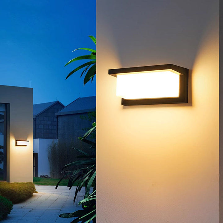 Modern Minimalist Waterproof Rectangle Oval PC Aluminum LED Wall Sconce Lamp For Outdoor | Kalsten