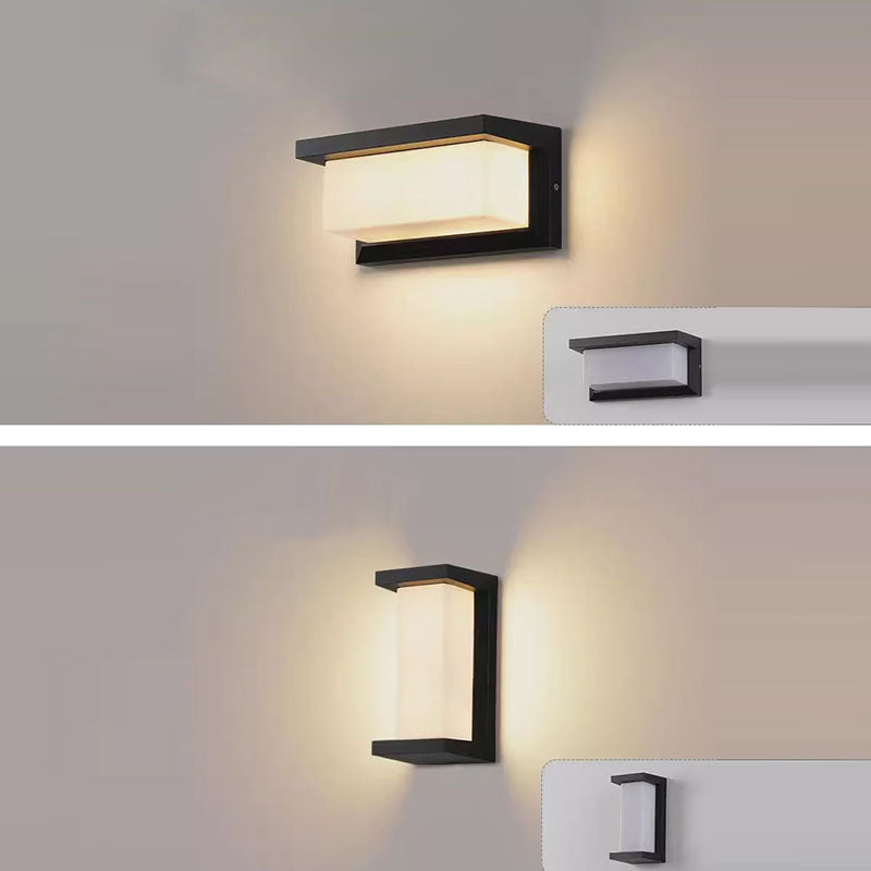 Modern Minimalist Waterproof Rectangle Oval PC Aluminum LED Wall Sconce Lamp For Outdoor | Kalsten