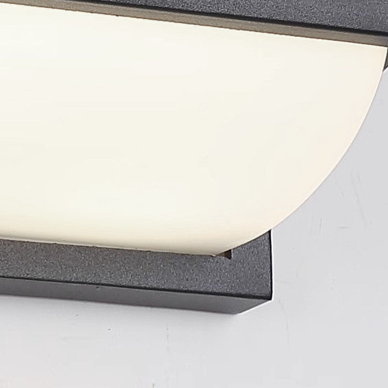 Modern Minimalist Waterproof Rectangle Oval PC Aluminum LED Wall Sconce Lamp For Outdoor | Kalsten