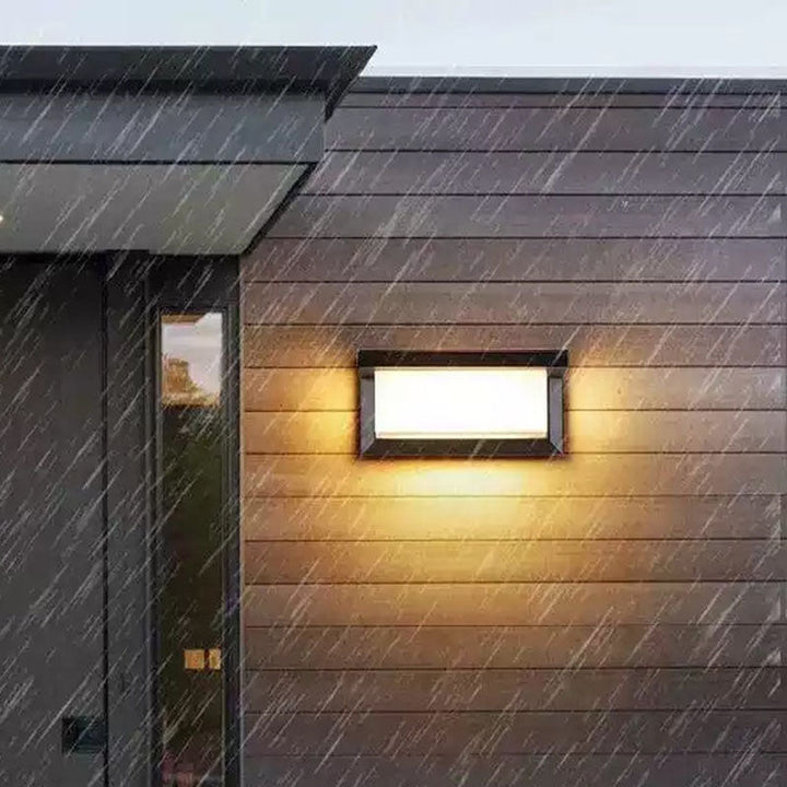 Modern Minimalist Waterproof Rectangle Oval PC Aluminum LED Wall Sconce Lamp For Outdoor | Kalsten