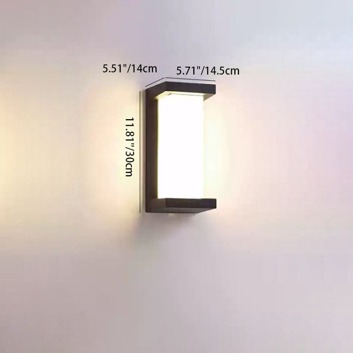 Modern Minimalist Waterproof Rectangle Oval PC Aluminum LED Wall Sconce Lamp For Outdoor | Kalsten