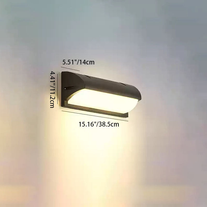 Modern Minimalist Waterproof Rectangle Oval PC Aluminum LED Wall Sconce Lamp For Outdoor | Kalsten