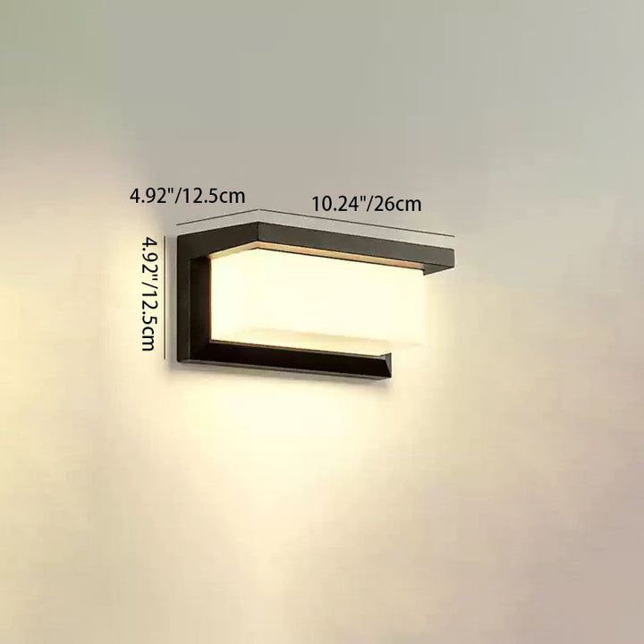 Modern Minimalist Waterproof Rectangle Oval PC Aluminum LED Wall Sconce Lamp For Outdoor | Kalsten