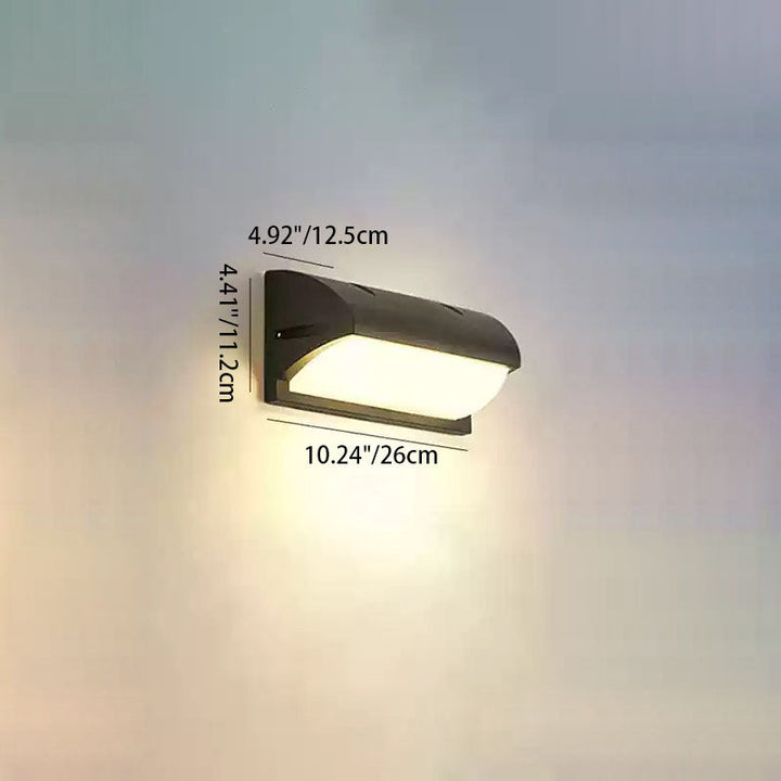 Modern Minimalist Waterproof Rectangle Oval PC Aluminum LED Wall Sconce Lamp For Outdoor | Kalsten