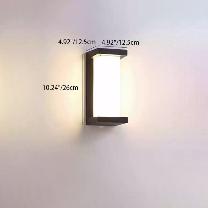 Modern Minimalist Waterproof Rectangle Oval PC Aluminum LED Wall Sconce Lamp For Outdoor | Kalsten