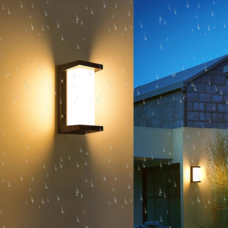 Modern Minimalist Waterproof Rectangle Oval PC Aluminum LED Wall Sconce Lamp For Outdoor | Kalsten