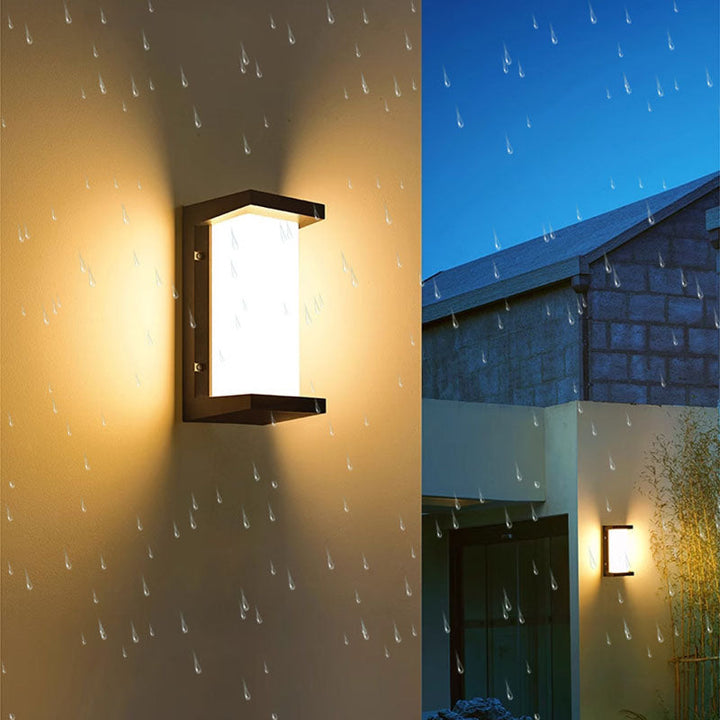 Modern Minimalist Waterproof Rectangle Oval PC Aluminum LED Wall Sconce Lamp For Outdoor | Kalsten