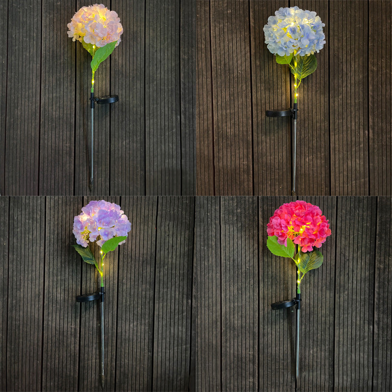 Contemporary Creative Solar Waterproof Hydrangea Round PVC Stainless Steel LED Outdoor Light For Garden | Kalsten