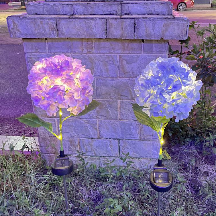 Contemporary Creative Solar Waterproof Hydrangea Round PVC Stainless Steel LED Outdoor Light For Garden | Kalsten