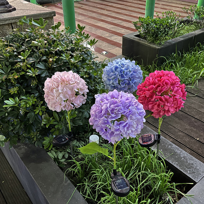 Contemporary Creative Solar Waterproof Hydrangea Round PVC Stainless Steel LED Outdoor Light For Garden | Kalsten