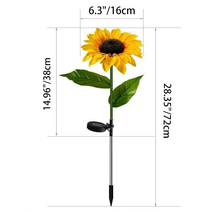 Contemporary Creative Solar Waterproof Sunflower Silk ABS Stainless Steel LED Outdoor Light For Garden | Kalsten