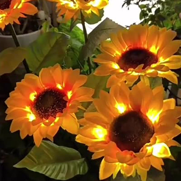 Contemporary Creative Solar Waterproof Sunflower Silk ABS Stainless Steel LED Outdoor Light For Garden | Kalsten