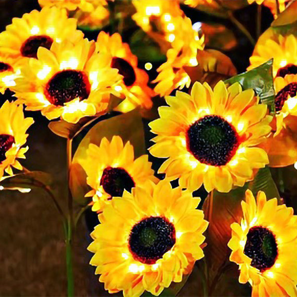 Contemporary Creative Solar Waterproof Sunflower Silk ABS Stainless Steel LED Outdoor Light For Garden | Kalsten