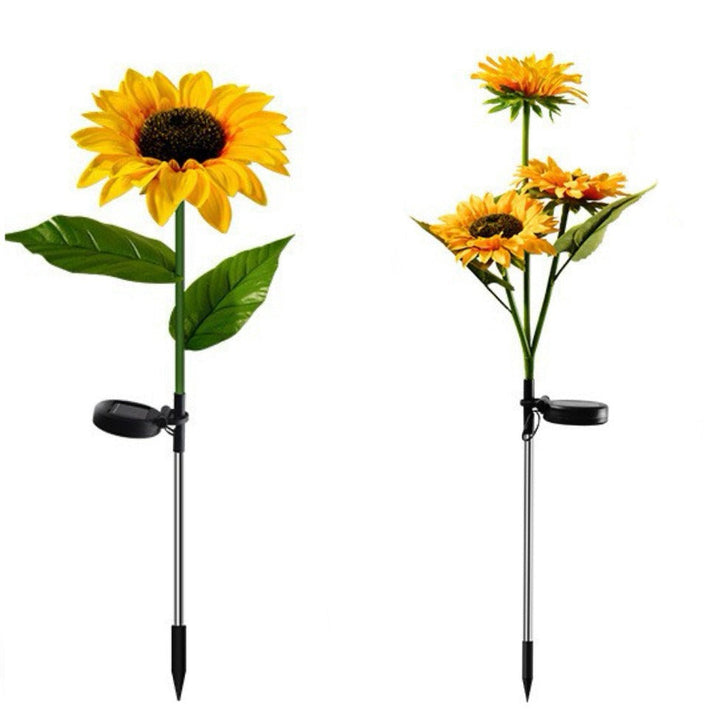 Contemporary Creative Solar Waterproof Sunflower Silk ABS Stainless Steel LED Outdoor Light For Garden | Kalsten
