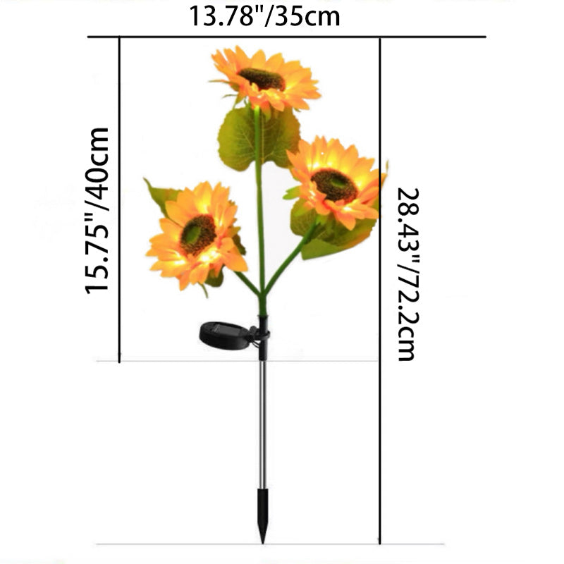 Contemporary Creative Solar Waterproof Sunflower Silk ABS Stainless Steel LED Outdoor Light For Garden | Kalsten