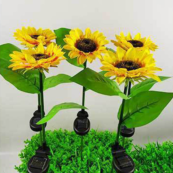 Contemporary Creative Solar Waterproof Sunflower Silk ABS Stainless Steel LED Outdoor Light For Garden | Kalsten
