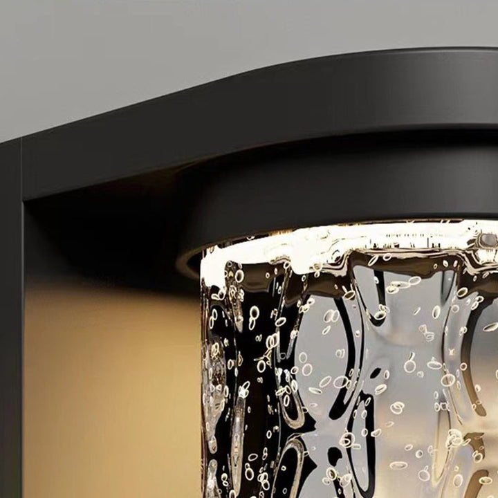 Modern Luxury Waterproof Cylinder Stainless Steel Crystal LED Wall Sconce Lamp For Outdoor Patio | Kalsten