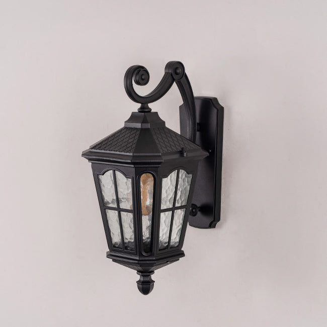 Traditional European Lantern Waterproof Aluminum Glass 1-Light Wall Sconce Lamp For Outdoor Patio | Kalsten