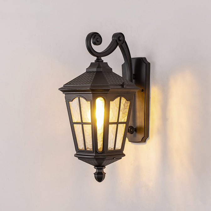 Traditional European Lantern Waterproof Aluminum Glass 1-Light Wall Sconce Lamp For Outdoor Patio | Kalsten