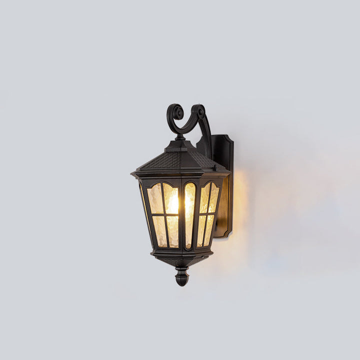 Traditional European Lantern Waterproof Aluminum Glass 1-Light Wall Sconce Lamp For Outdoor Patio | Kalsten