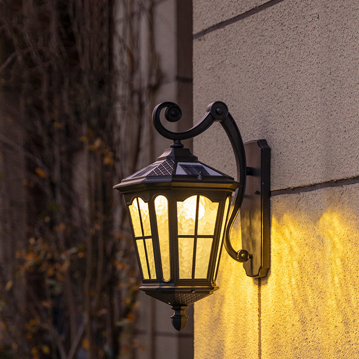 Traditional European Lantern Waterproof Aluminum Glass 1-Light Wall Sconce Lamp For Outdoor Patio | Kalsten