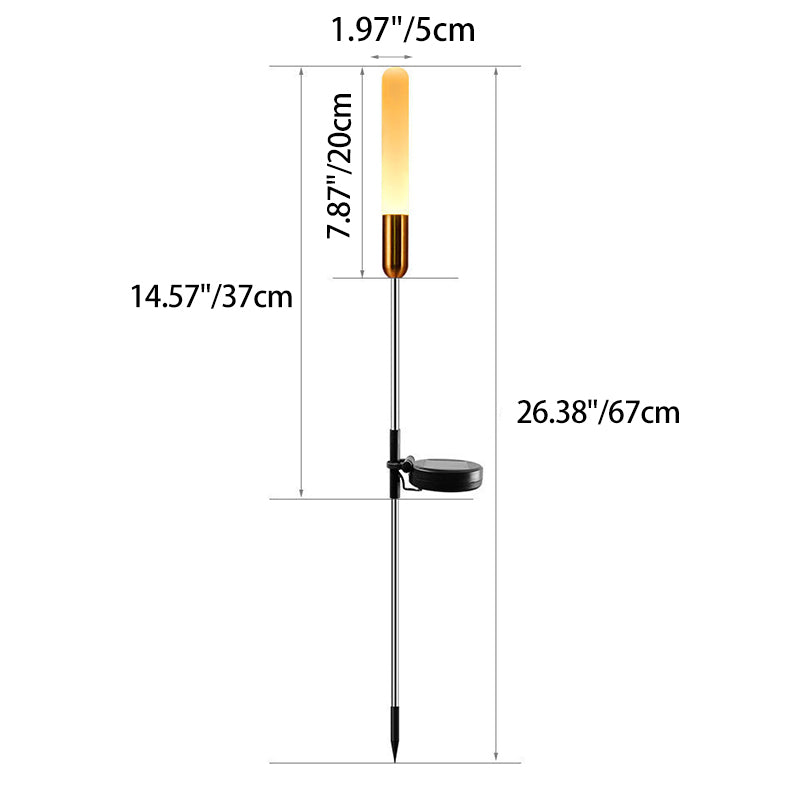 Modern Art Deco Waterproof Solar Cylinder Acrylic Aluminum Stainless Steel ABS LED Outdoor Light Landscape Lighting For Garden | Kalsten
