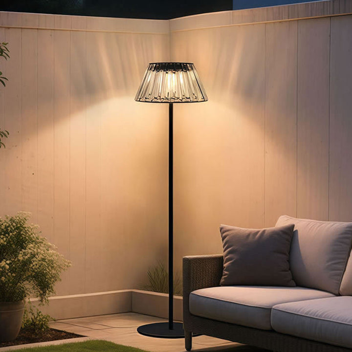Contemporary Industrial Waterproof Solar USB Iron Glass Outdoor LED Standing Floor Lamp For Garden | Kalsten