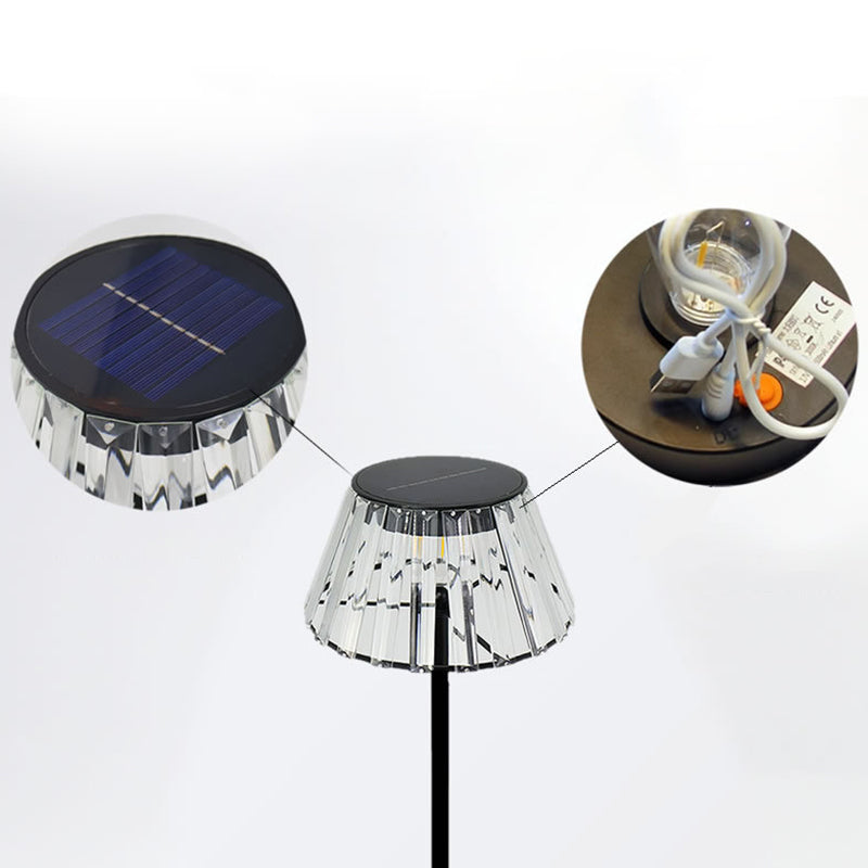 Contemporary Industrial Waterproof Solar USB Iron Glass Outdoor LED Standing Floor Lamp For Garden | Kalsten