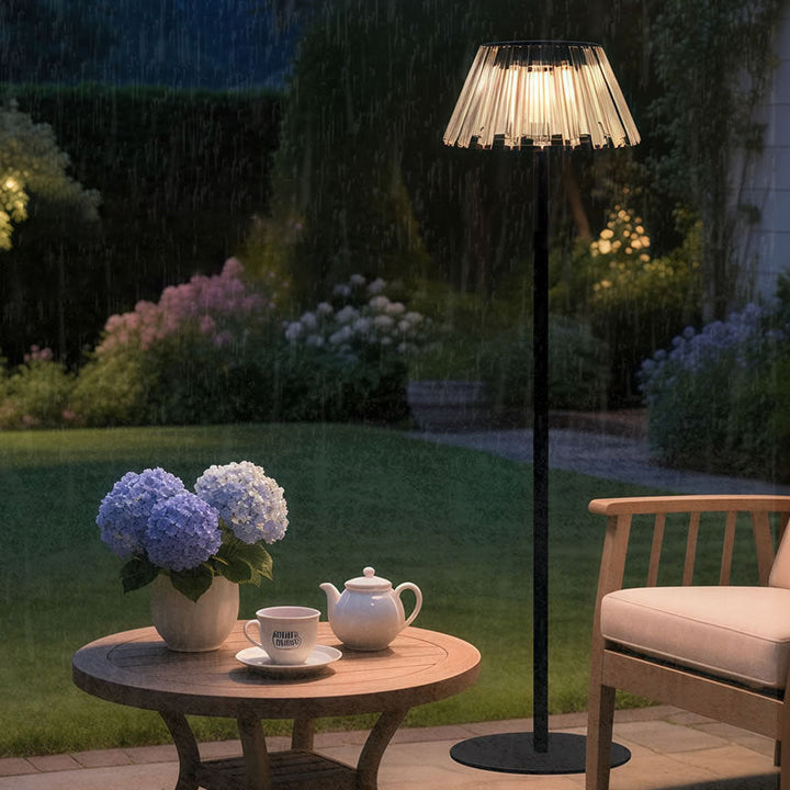 Contemporary Industrial Waterproof Solar USB Iron Glass Outdoor LED Standing Floor Lamp For Garden | Kalsten