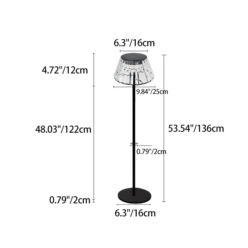 Contemporary Industrial Waterproof Solar USB Iron Glass Outdoor LED Standing Floor Lamp For Garden | Kalsten