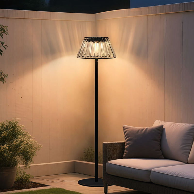 Contemporary Industrial Waterproof Solar USB Iron Glass Outdoor LED Standing Floor Lamp For Garden | Kalsten