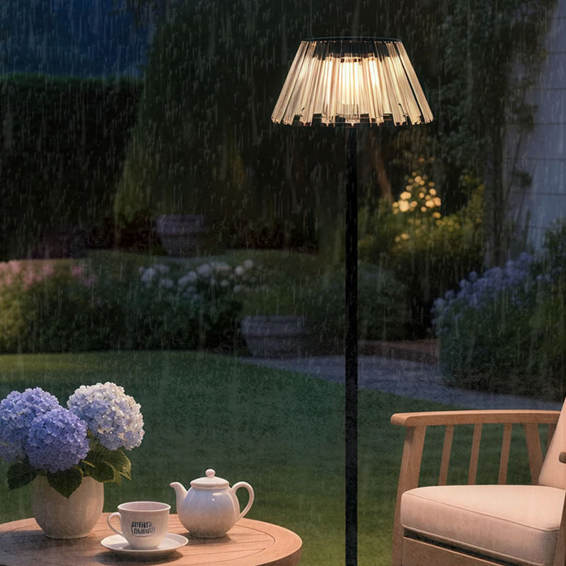 Contemporary Industrial Waterproof Solar USB Iron Glass Outdoor LED Standing Floor Lamp For Garden | Kalsten