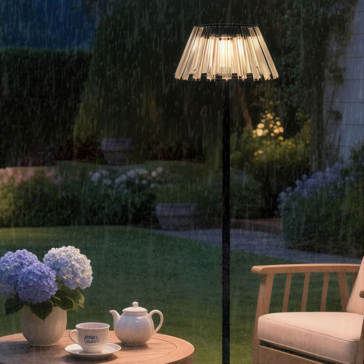 Contemporary Industrial Waterproof Solar USB Iron Glass Outdoor LED Standing Floor Lamp For Garden | Kalsten