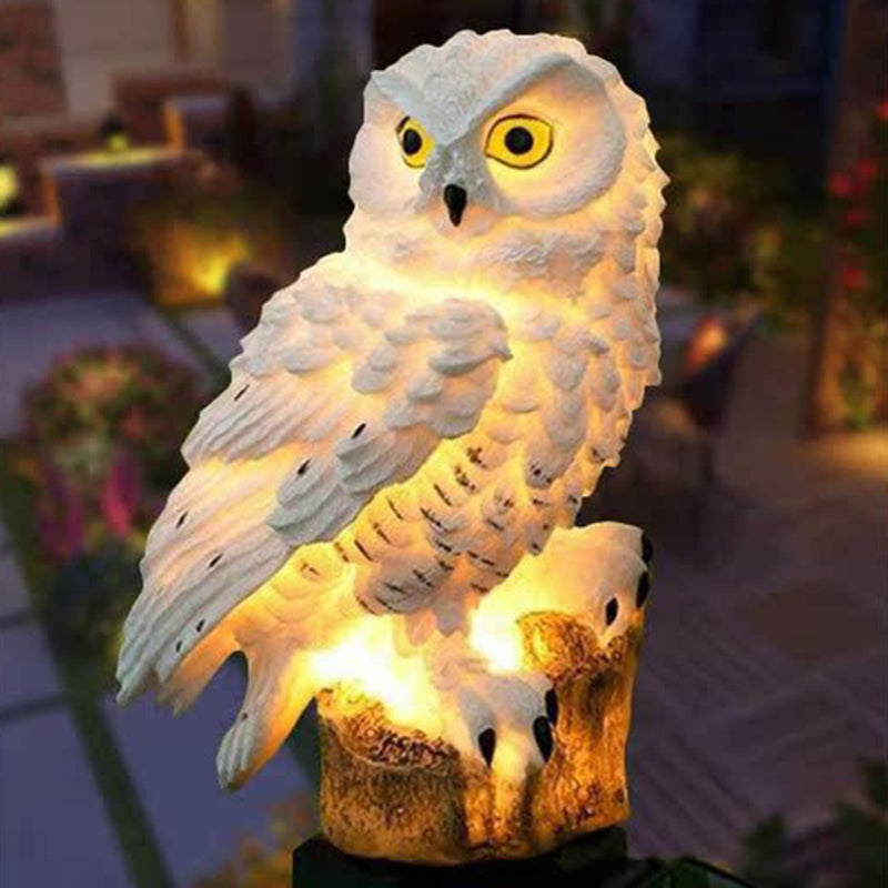 Modern Art Deco Waterproof Solar Resin PP Owl LED Landscape Lighting Outdoor Light For Outdoor Patio | Kalsten