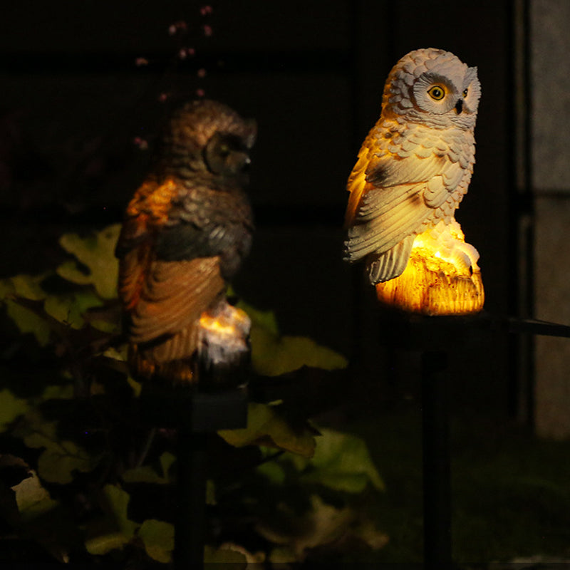 Modern Art Deco Waterproof Solar Resin PP Owl LED Landscape Lighting Outdoor Light For Outdoor Patio | Kalsten