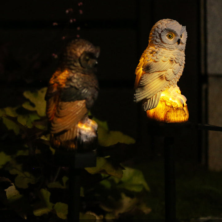 Modern Art Deco Waterproof Solar Resin PP Owl LED Landscape Lighting Outdoor Light For Outdoor Patio | Kalsten