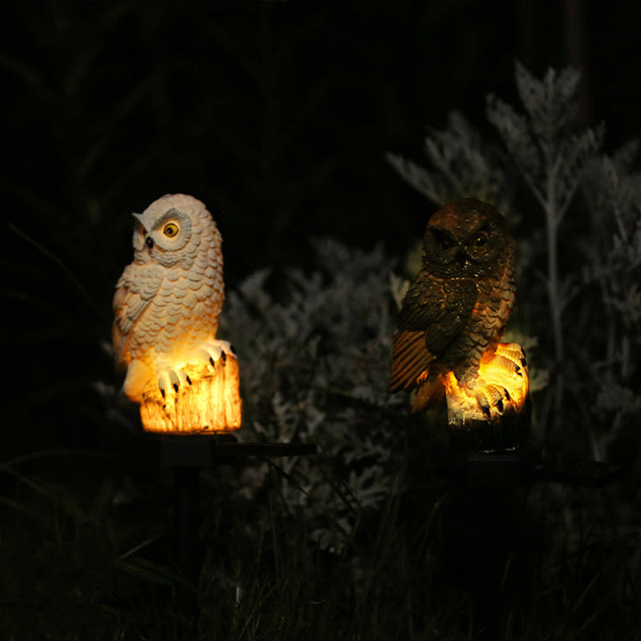 Modern Art Deco Waterproof Solar Resin PP Owl LED Landscape Lighting Outdoor Light For Outdoor Patio | Kalsten