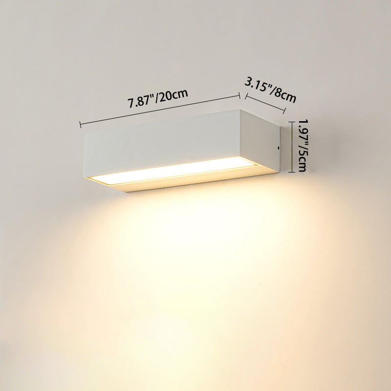 Modern Minimalist Rectangular Bar Waterproof Aluminum LED Wall Sconce Lamp For Garden | Kalsten