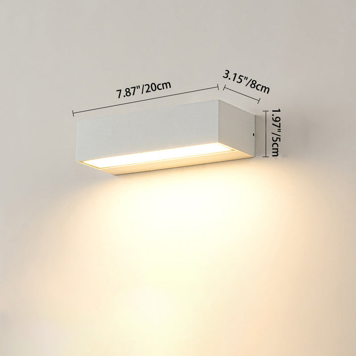 Modern Minimalist Rectangular Bar Waterproof Aluminum LED Wall Sconce Lamp For Garden | Kalsten