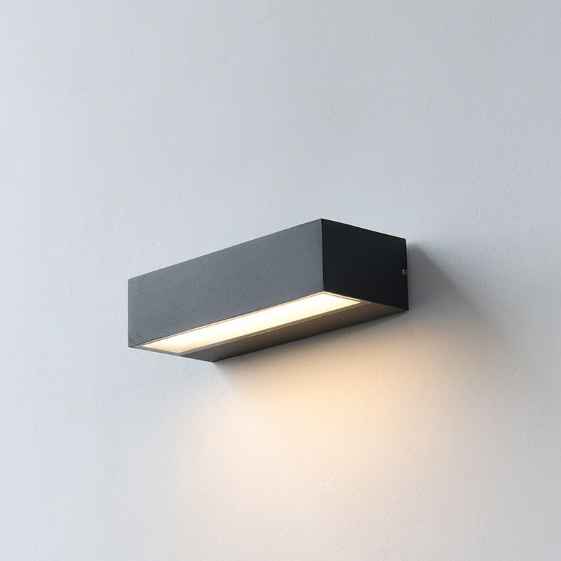 Modern Minimalist Rectangular Bar Waterproof Aluminum LED Wall Sconce Lamp For Garden | Kalsten
